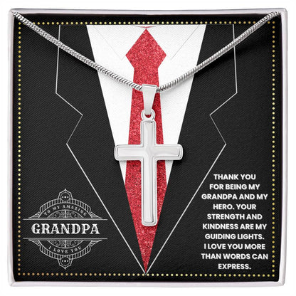 JGF Jewelry Gifts for Family 70th Birthday Gifts For Grandpa Jesus Cross Necklace For Men