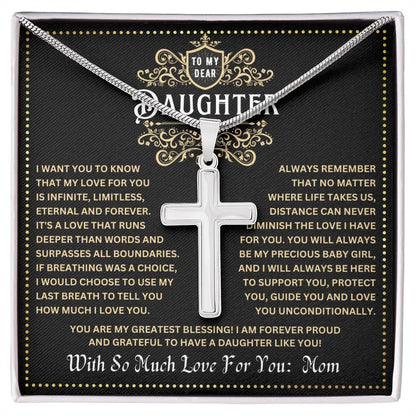 JGF Jewelry Gifts for Family Matched Faith Mother And Daughter Silver Cross Necklace Shared Faith