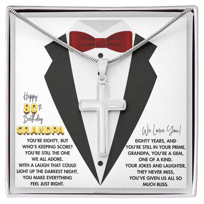 80th GrandPa White4 JGF Jewelry Gifts for Family ARTISAN CROSS TEMPLATE - artisancross-BB