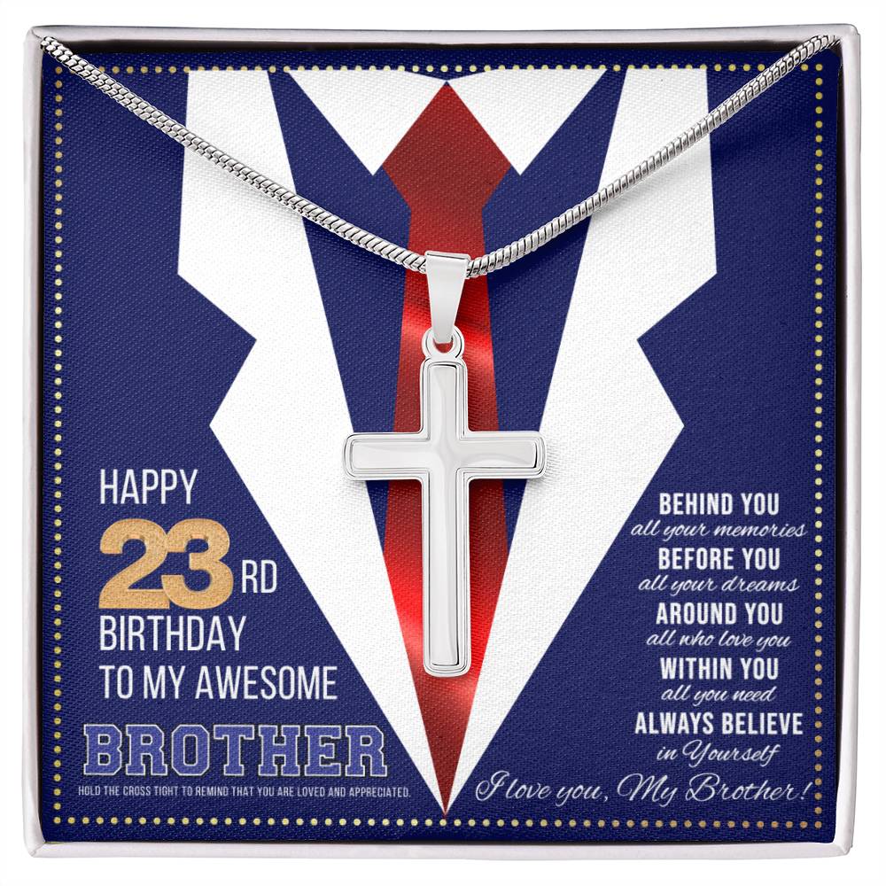 JGF Jewelry Gifts for Family Happy 23rd Birthday Card Gifts For Brother From Sister Present for 23 Year Old Brother