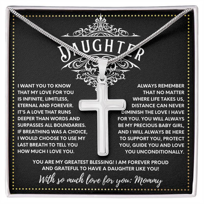 JGF Jewelry Gifts for Family Faith and Love Combined Cross Necklace for Daughter Celebrate Faith