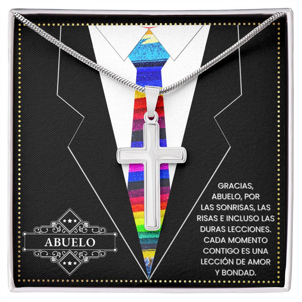 SpanishGrandPa11 JGF Jewelry Gifts for Family Regalo Para Abuelo Great Cross Necklace for Grandpa Gifts In Spanish