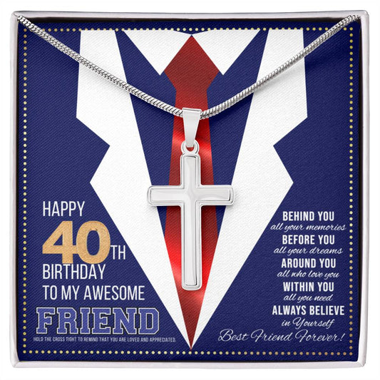 JGF Jewelry Gifts for Family Birthday Present For 40 Year Old Man Happy 40th Birthday Card for Best Friend