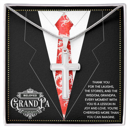 JGF Jewelry Gifts for Family Cross Necklace For Grandparent Gifts For Grandpa Who Has Everything