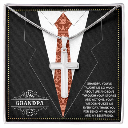 JGF Jewelry Gifts for Family Cross Necklaces For Grandparents Grandpa 80th Birthday Card