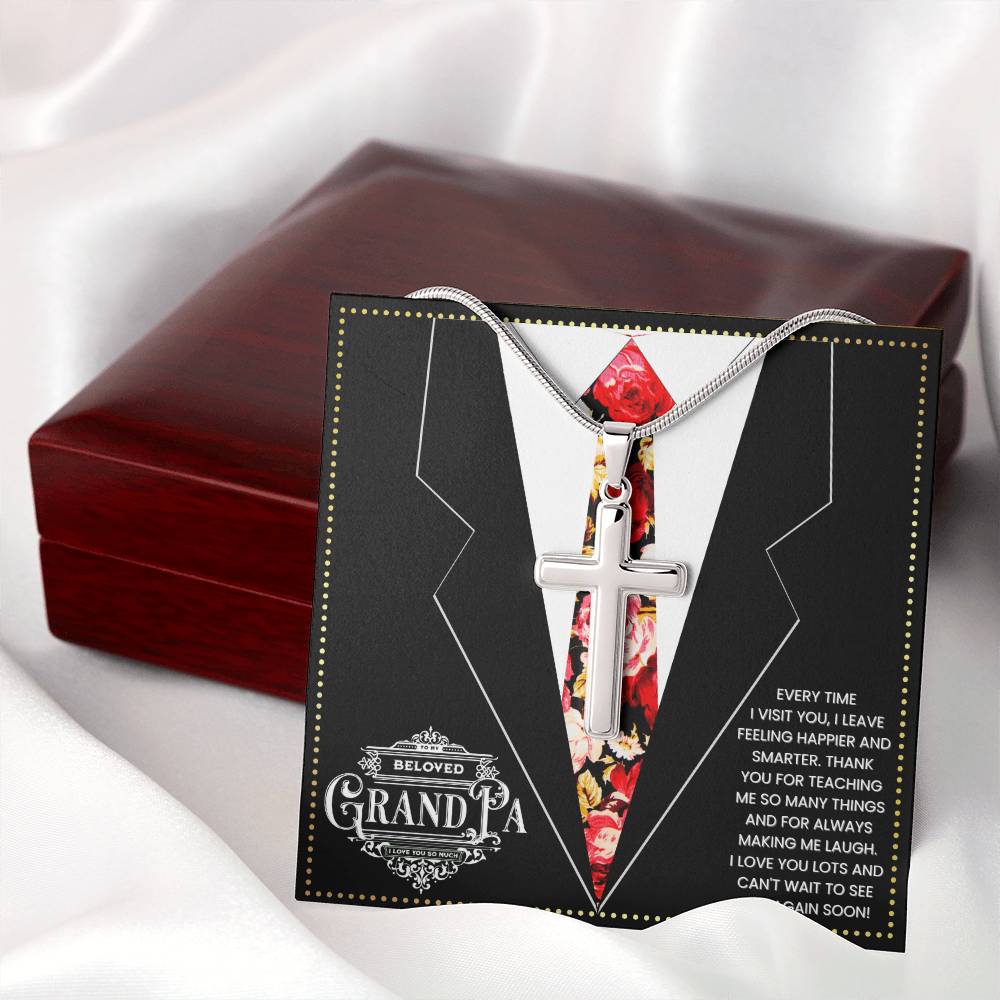 JGF Jewelry Gifts for Family To My Grandpa Gifts From Daughter Cross Necklace For Grandparent