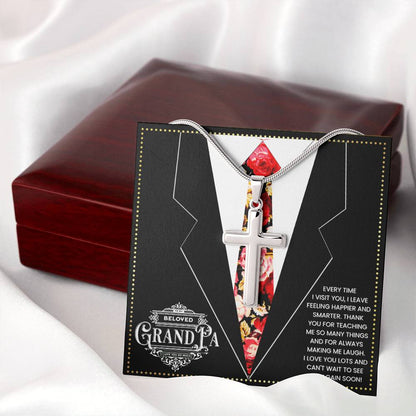 JGF Jewelry Gifts for Family To My Grandpa Gifts From Daughter Cross Necklace For Grandparent