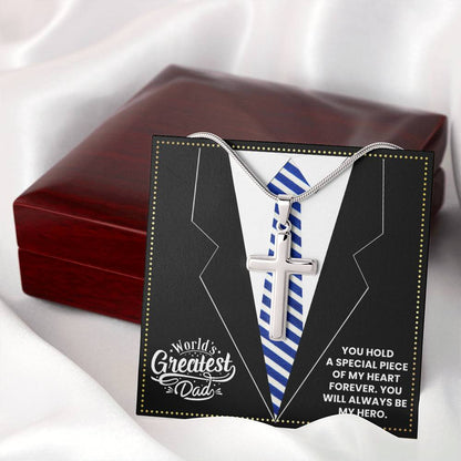 JGF Jewelry Gifts for Family I Love My Dad Gifts Cross Necklace For Men Stainless Steel