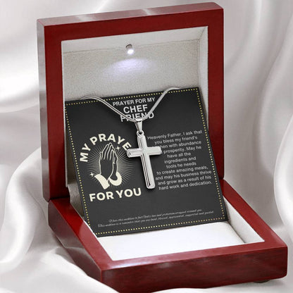 JGF Jewelry Gifts for Family Chef Cross Necklace For Men
