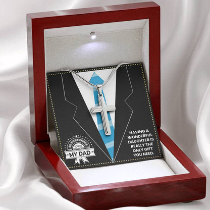 JGF Jewelry Gifts for Family Cross Necklace For Engineer Dad Gifts From Daughter