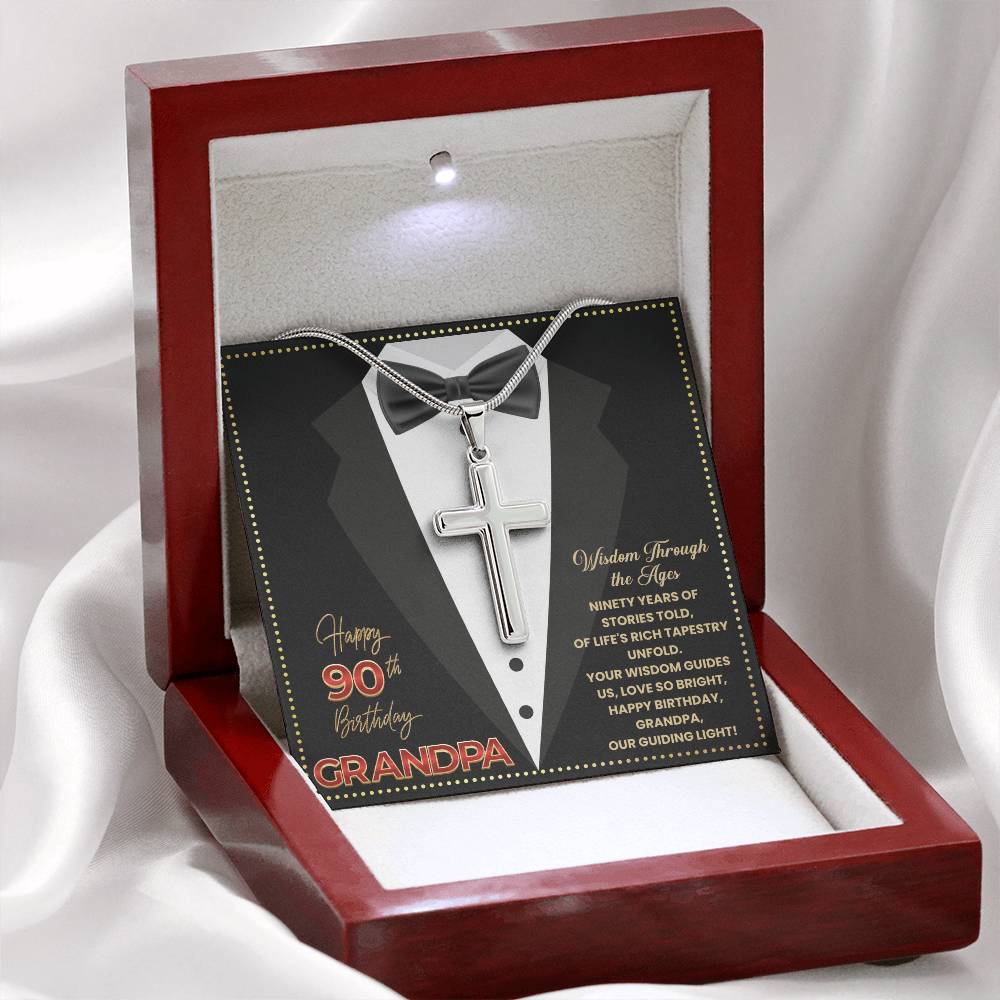 JGF Jewelry Gifts for Family Happy 90th Birthday Card For Grandpa From Grandkids