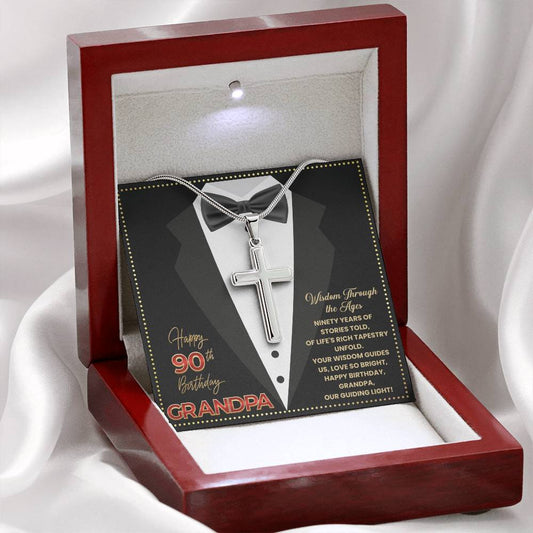 JGF Jewelry Gifts for Family Happy 90th Birthday Card For Grandpa From Grandkids