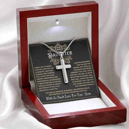 JGF Jewelry Gifts for Family Matched Faith Mother And Daughter Silver Cross Necklace Shared Faith