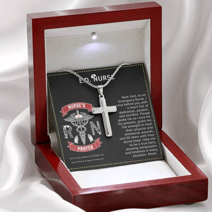JGF Jewelry Gifts for Family | RN Prayer For Nurses Silver .925 Pendant | Registered ER ED Nurse Gifts