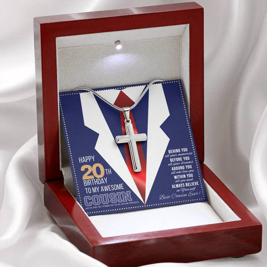 JGF Jewelry Gifts for Family Happy 20th Birthday Card Gifts Present For My Male 20 Year Old Cousin