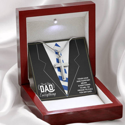 JGF Jewelry Gifts for Family Cross Necklace For Men Silver New Dad Gifts First Time Girl