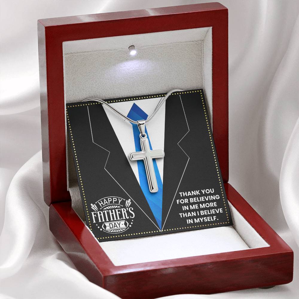 JGF Jewelry Gifts for Family Silver Cross Necklace For Men Gifts For My Dads 60th Birthday