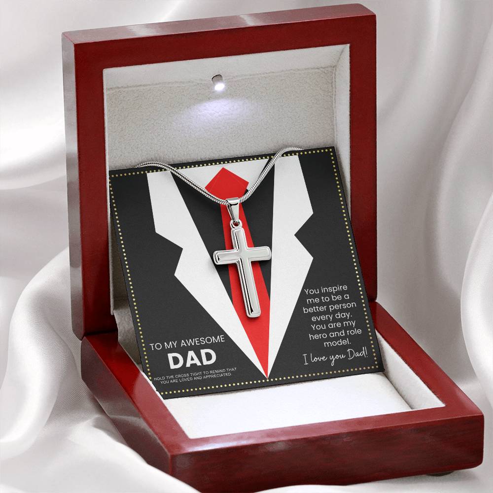 JGF Jewelry Gifts for Family To My Dad Cross Necklace Gifts From Daughter Far Away Silver Celtic Cross Pendant