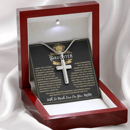 JGF Jewelry Gifts for Family Always Protected Daughter's Stainless Steel Cross Necklace Guardian Angel