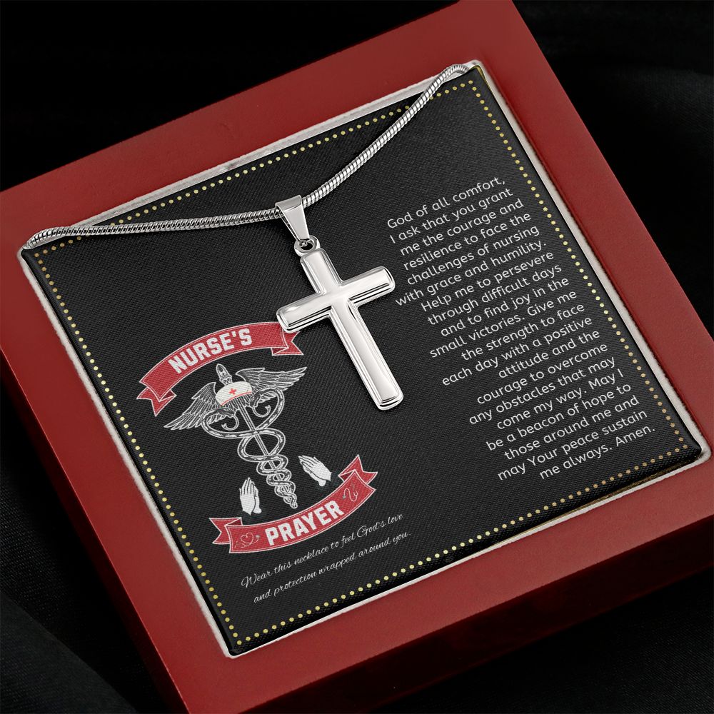 JGF Jewelry Gifts for Family | Relax Keep Calm My Mom Is A Nurse Practitioner | Cross Necklace Prayer Gifts