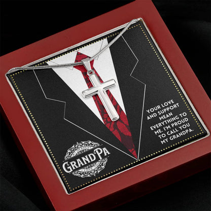 JGF Jewelry Gifts for Family Gifts For Grandpa Who Have Everything Cross Necklace For Grandpa Men