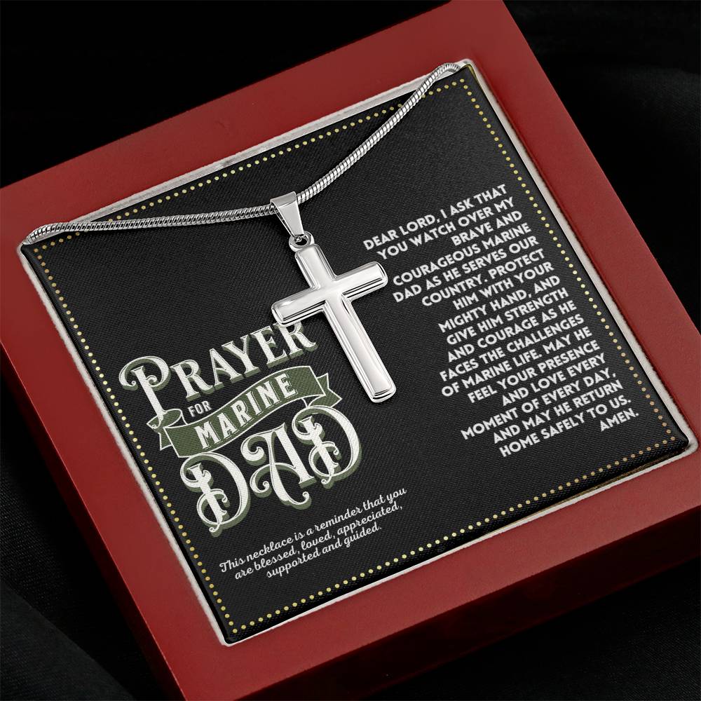 JGF Jewelry Gifts for Family Prayer For My Dad Is A Marine I Love My Marine Necklace