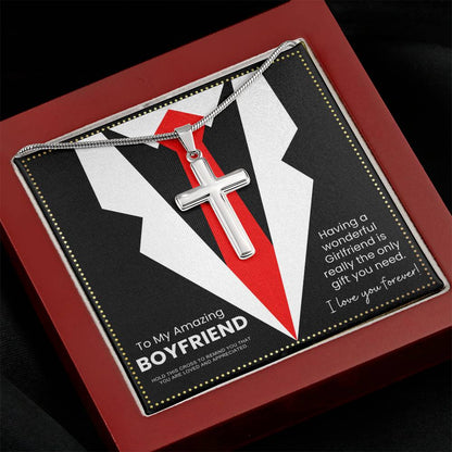 JGF Jewelry Gifts for Family Crucifix Necklace Men Catholic For Boyfriend