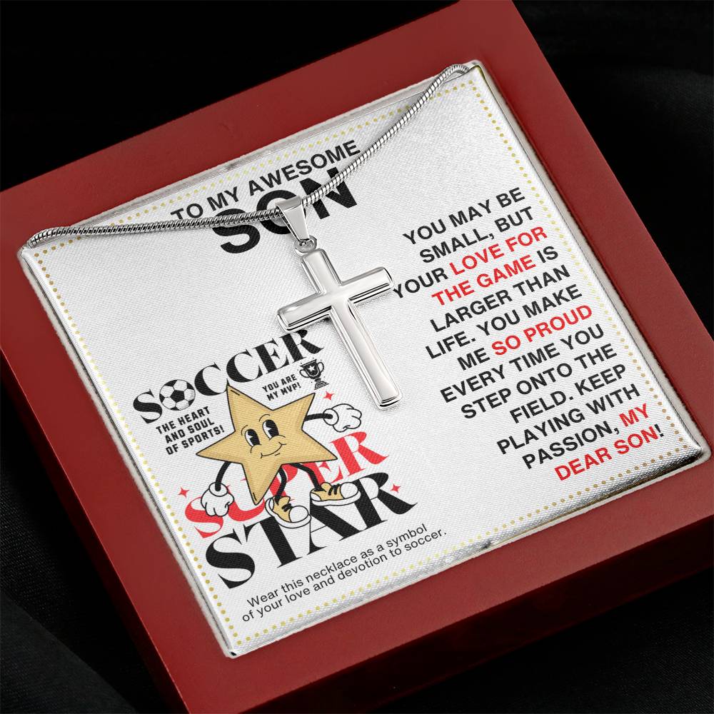 JGF Jewelry Gifts for Family Soccer Necklace For Kids 8-12