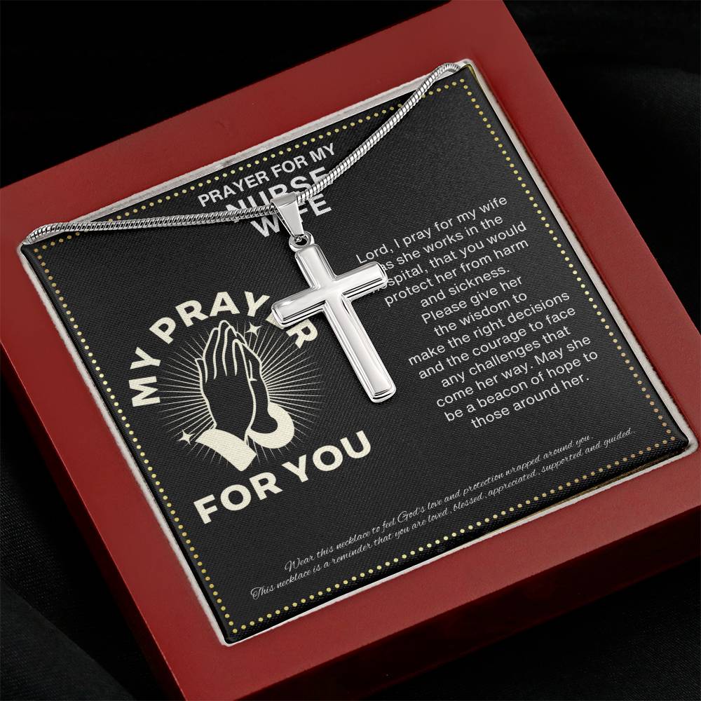 JGF Jewelry Gifts for Family I Love My Nurse Practitioner Wife Simple  Crucifix Cross Necklace