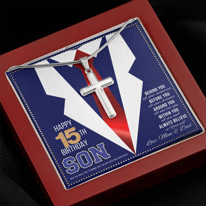 JGF Jewelry Gifts for Family Happy 15th Birthday Card Boy Son Present For My 15 Year Old  For Him
