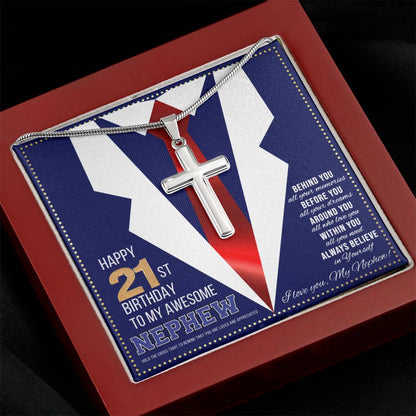 JGF Jewelry Gifts for Family Happy 21st Birthday Card Nephew Present for 21 Year Old Nephew