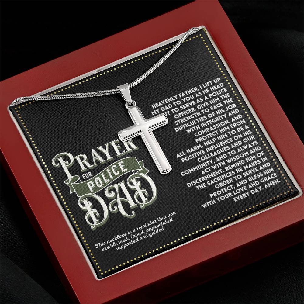 JGF Jewelry Gifts for Family Policeman Prayer Necklace My Dad Is A Police Officer
