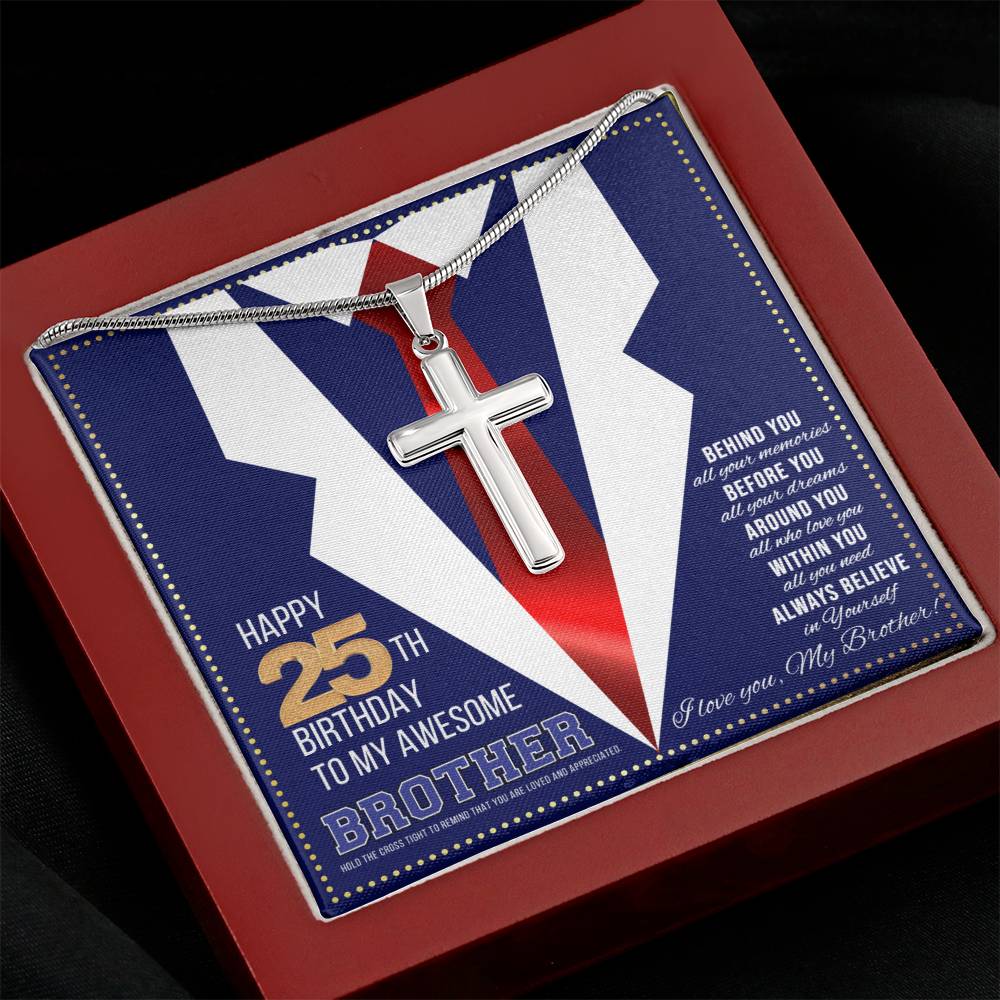 JGF Jewelry Gifts for Family Happy 25th Birthday Card Gifts For Brother From Sister Present for25 Year Old Brother