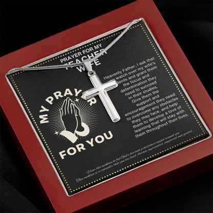 JGF Jewelry Gifts for Family Simple Cross Necklaces For Women Silver For My Teacher Wife