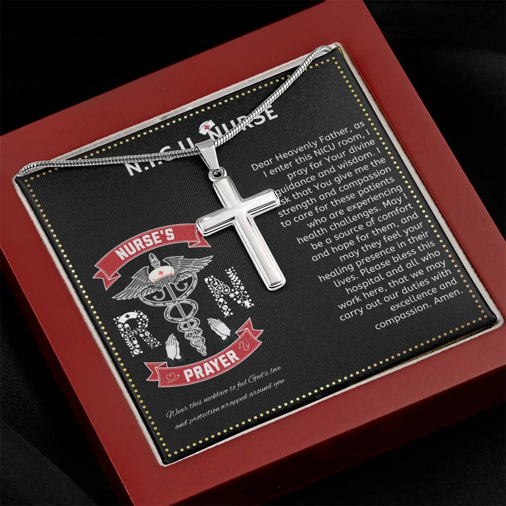 JGF Jewelry Gifts for Family | Gifts For Neuro NICU RN Nurses | Nurse Prayer Cross Necklaces For Women