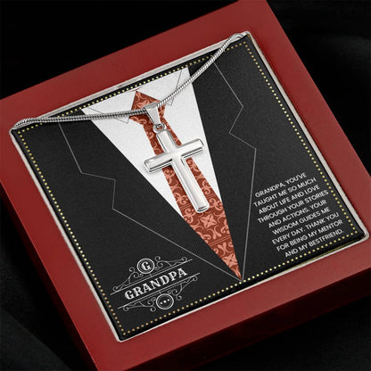 JGF Jewelry Gifts for Family Cross Necklaces For Grandparents Grandpa 80th Birthday Card