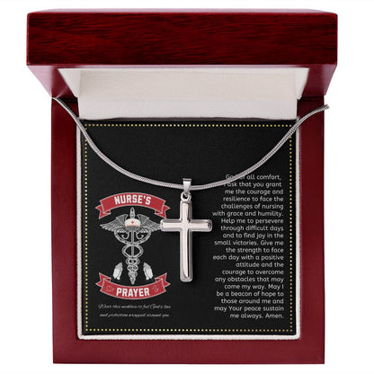 JGF Jewelry Gifts for Family | Relax Keep Calm My Mom Is A Nurse Practitioner | Cross Necklace Prayer Gifts