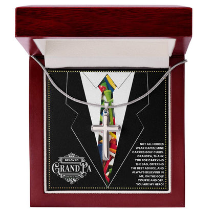 JGF Jewelry Gifts for Family Cross Necklace For Grandpa Gifts Golf For Men