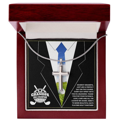 JGF Jewelry Gifts for Family Cross Necklace For Grandpa Golf Birthday Gifts