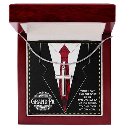 JGF Jewelry Gifts for Family Gifts For Grandpa Who Have Everything Cross Necklace For Grandpa Men