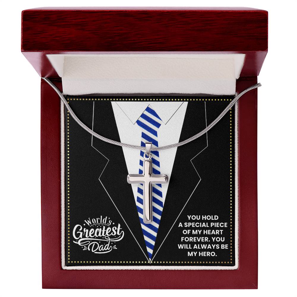 JGF Jewelry Gifts for Family I Love My Dad Gifts Cross Necklace For Men Stainless Steel