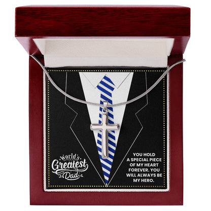 JGF Jewelry Gifts for Family I Love My Dad Gifts Cross Necklace For Men Stainless Steel