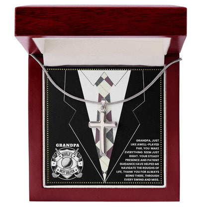 JGF Jewelry Gifts for Family Cross Necklace First Time Grandpa Gifts Golf