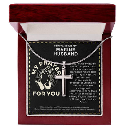 JGF Jewelry Gifts for Family Cross Necklace For Husband From Wife Gifts Marine Husband