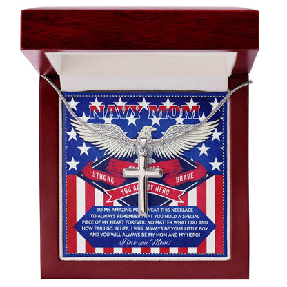 JGF Jewelry Gifts for Family US Navy Mom Gifts From Son and Daughter Cross Necklace For Boys