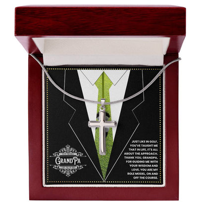 JGF Jewelry Gifts for Family Cross Necklace For Grandparents Grandpa Birthday Gifts Golf Theme