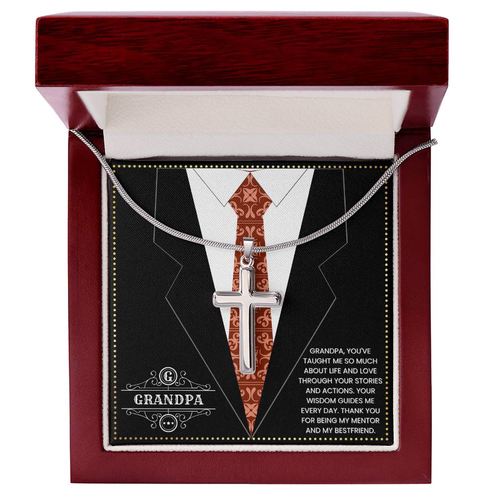 JGF Jewelry Gifts for Family Cross Necklaces For Grandparents Grandpa 80th Birthday Card