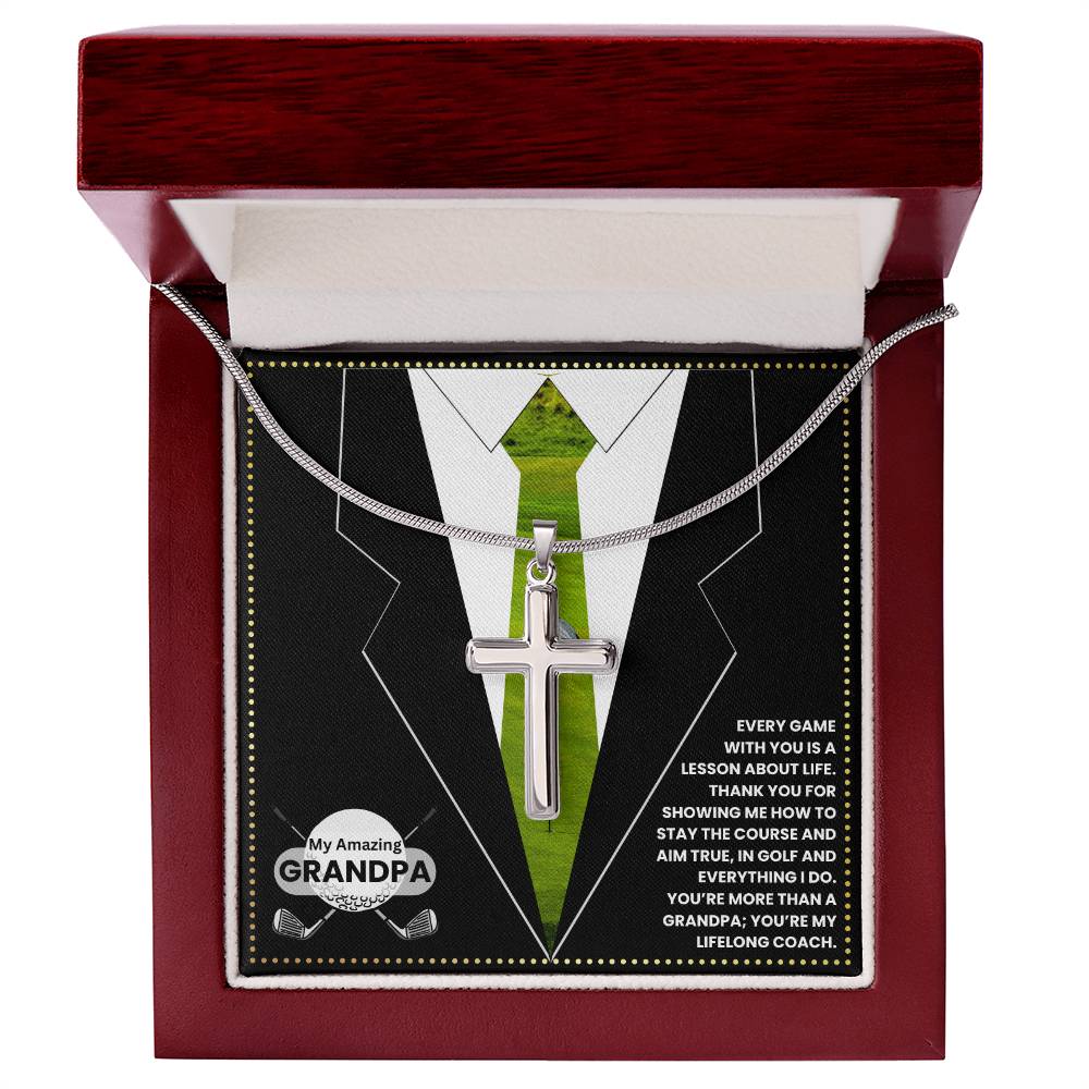 JGF Jewelry Gifts for Family New Grandpa Birthday Card Gifts Golf Theme Golfer