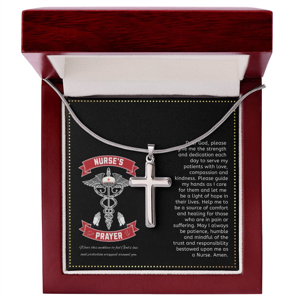 JGF Jewelry Gifts for Family | Nurse Prayer Jewelry Gifts  Stethoscope | Cross Necklace Sterling Silver For Women