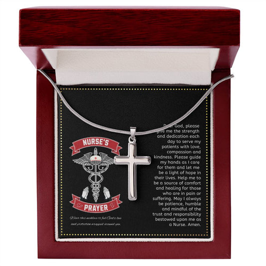 JGF Jewelry Gifts for Family | Nurse Prayer Jewelry Gifts  Stethoscope | Cross Necklace Sterling Silver For Women